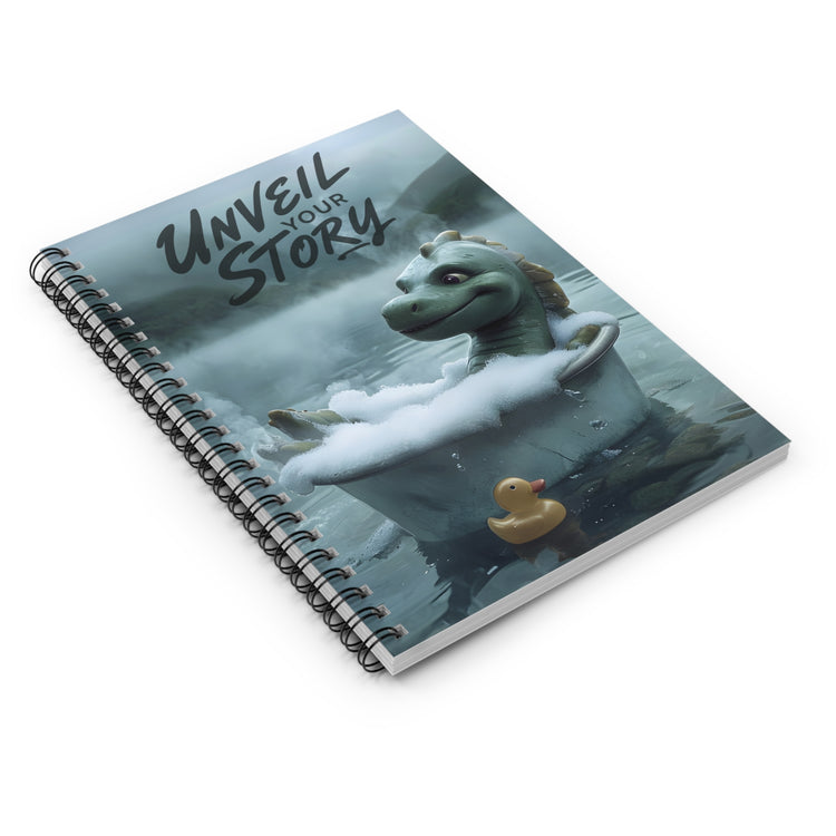 Unveil Your Story Notebook | Inspirational Loch Ness Journal | Cute Mythical Writing Journal | Motivational Cryptid Notebook