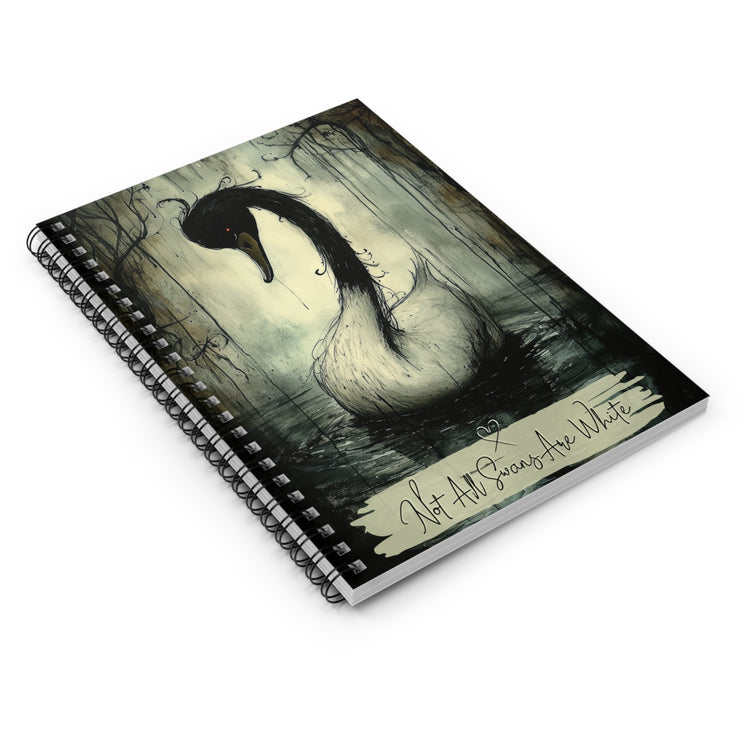 Not All Swans Are White Notebook | Dark Aesthetic Journal | Gothic Swan Spiral | Alternative Writing Notebook | Unique Gift for Writers