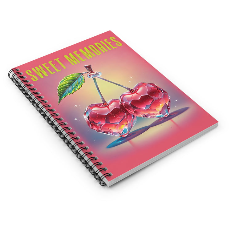 Sweet Memories Notebook | Crystal Cherry Aesthetic Journal | Y2K Pop Art Spiral Notebook for Writing, Journaling and Gifting