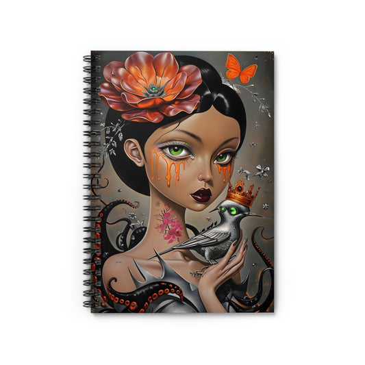 Dark Majesty Spiral Notebook Gothic Fantasy Journal, Surreal Art