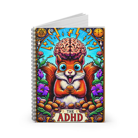 ADHD Squirrel Notebook Funny Squirrel Quirky Journal Gift for Over thinkers hyperfocus journal