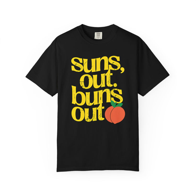 Suns Out, Buns Out Retro Graphic T-Shirt — Turquoise Peach Beach Tee
