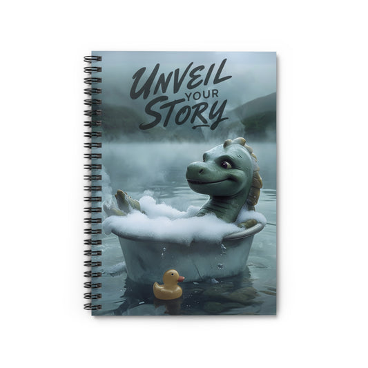 Unveil Your Story Notebook | Inspirational Loch Ness Journal | Cute Mythical Writing Journal | Motivational Cryptid Notebook