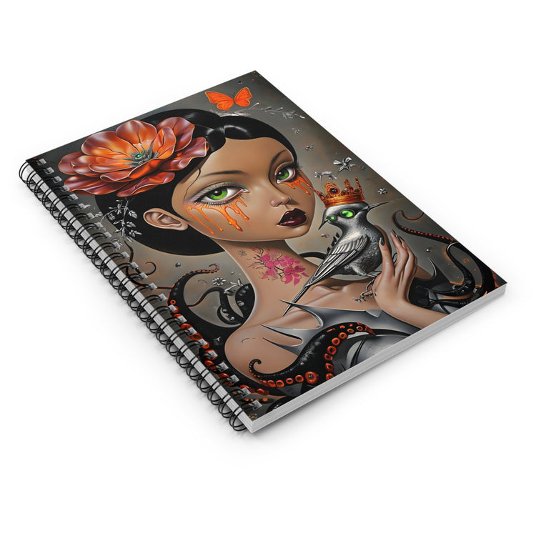 Dark Majesty Spiral Notebook Gothic Fantasy Journal, Surreal Art