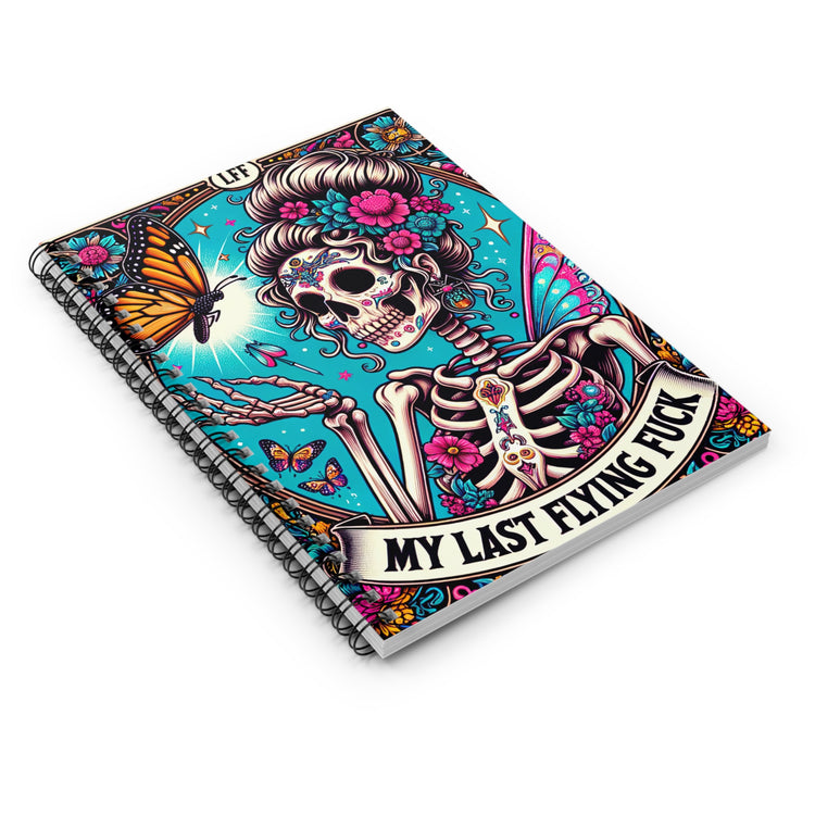 My Last Flying F*** Spiral Notebook Funny Gothic Journal Butterfly Skeleton