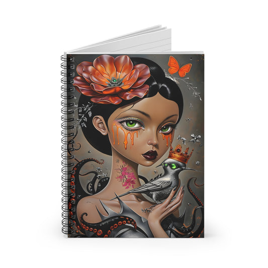 Dark Majesty Spiral Notebook Gothic Fantasy Journal, Surreal Art
