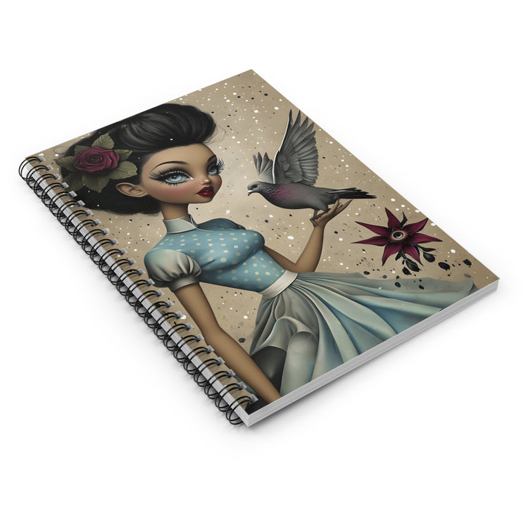 Vintage Noir Spiral Notebook  Gothic Retro Journal Dark Pinup Aesthetic