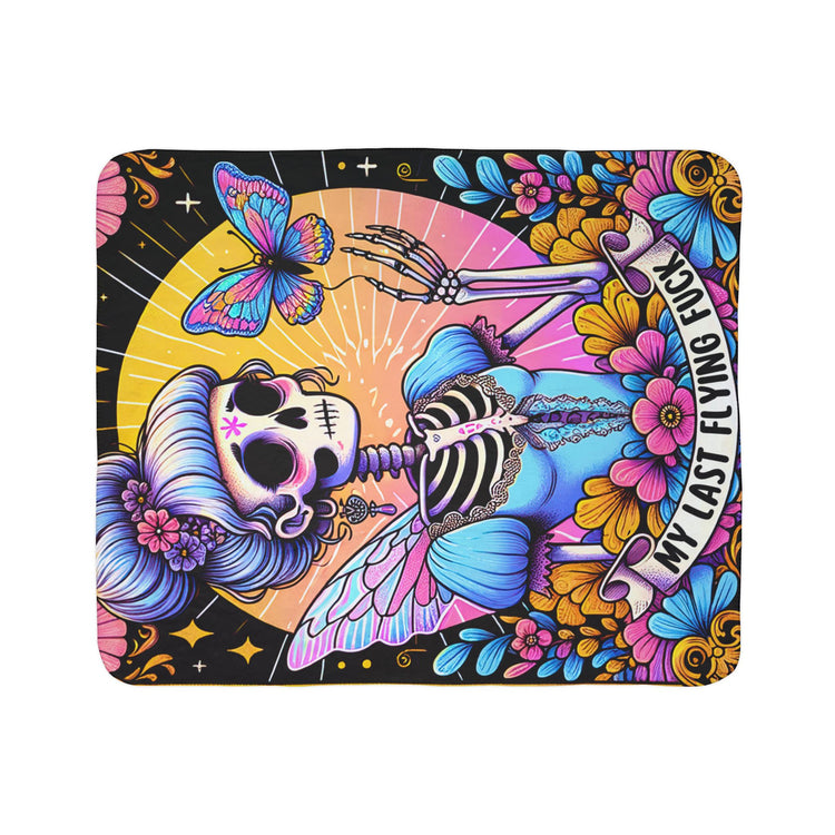 Bold Fleece Sherpa Blanket | Vibrant Printed Throw, Plush Cozy Throw