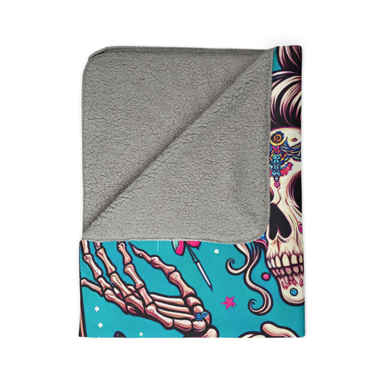 My Last Flying F*ck skeleton butterfly blanket | Fleece Sherpa Blanket