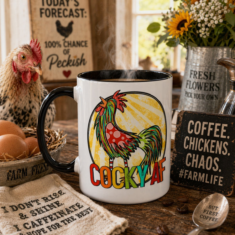 Cocky AF Rooster Mug