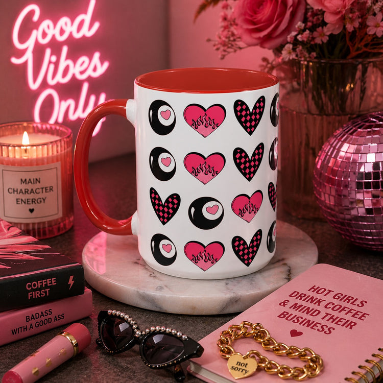 Hearted Eightball Mug