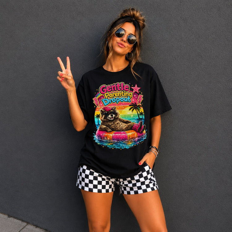 Gentle Parenting Dropout Retro Raccoon Tee