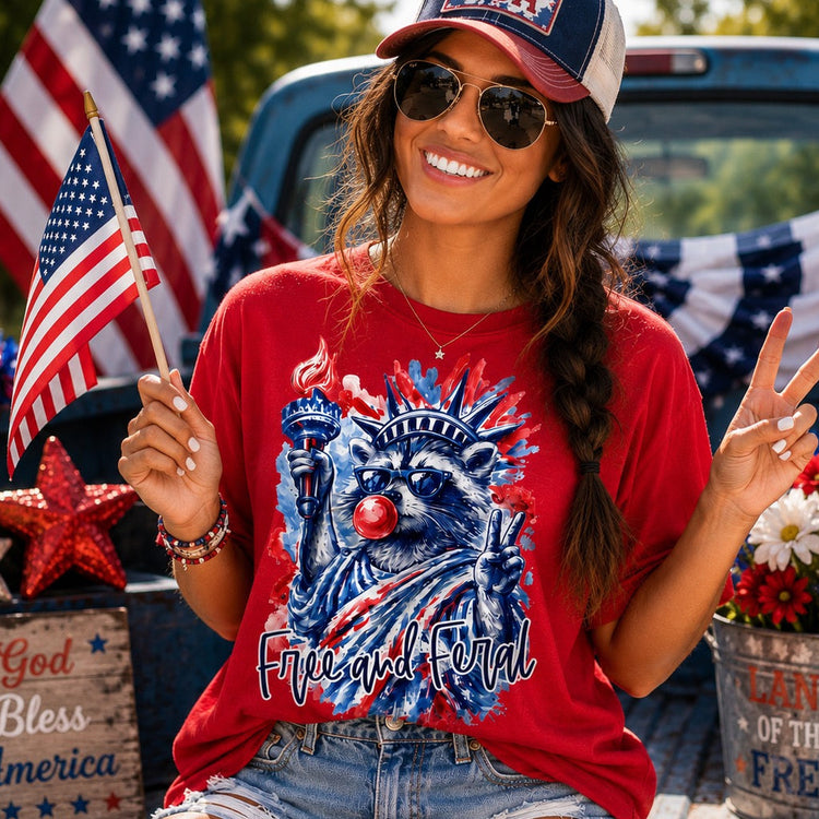 Free and Feral Raccoon Tee