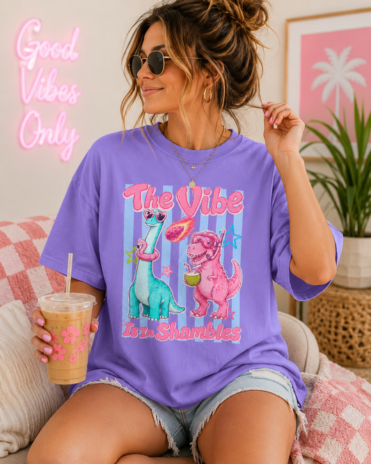 The Vibe Is In Shambles Retro Dino Tee