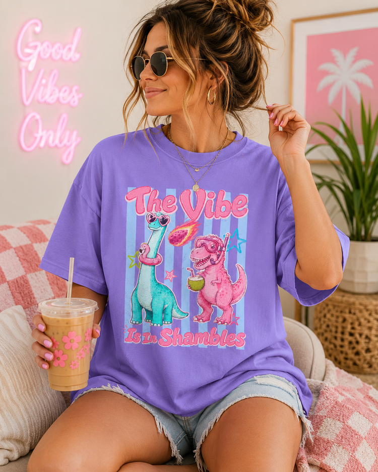 The Vibe Is In Shambles Retro Dino Tee
