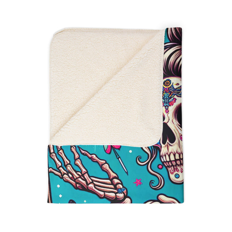 My Last Flying F*ck skeleton butterfly blanket | Fleece Sherpa Blanket