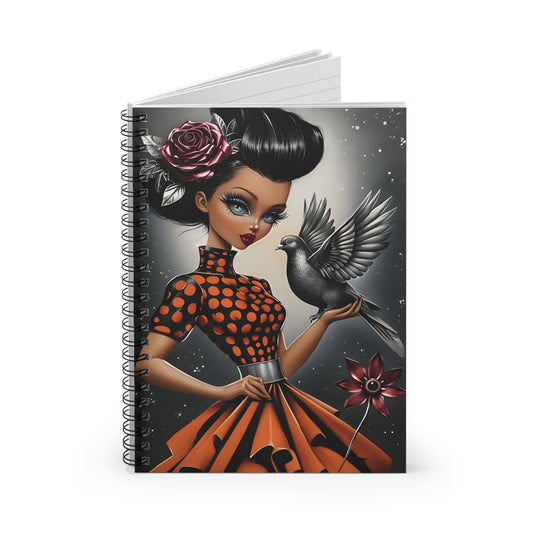 Midnight Pinup Spiral Notebook Gothic Retro Journal Dark Aesthetic