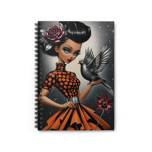 Midnight Pinup Spiral Notebook Gothic Retro Journal Dark Aesthetic