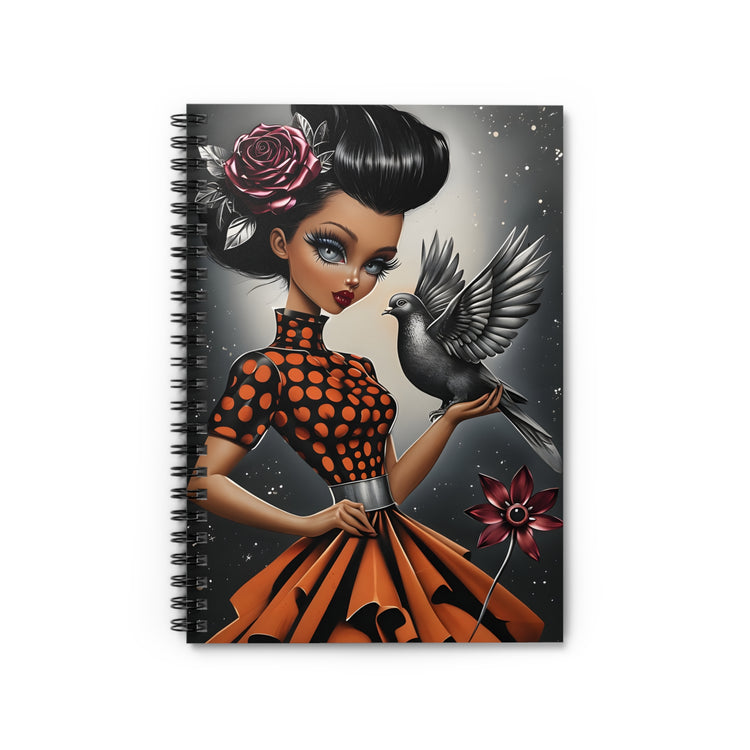 Midnight Pinup Spiral Notebook Gothic Retro Journal Dark Aesthetic