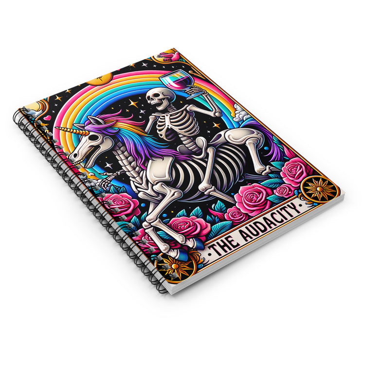 The Audacity Spiral Notebook Funny Skeleton & Unicorn Journal