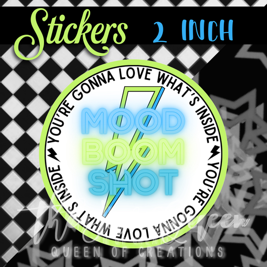 Holographic Mood Boom Shot Stickers