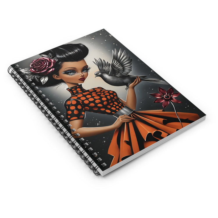 Midnight Pinup Spiral Notebook Gothic Retro Journal Dark Aesthetic