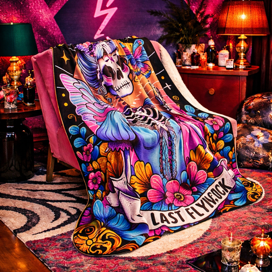 Bold Fleece Sherpa Blanket | Vibrant Printed Throw, Plush Cozy Throw