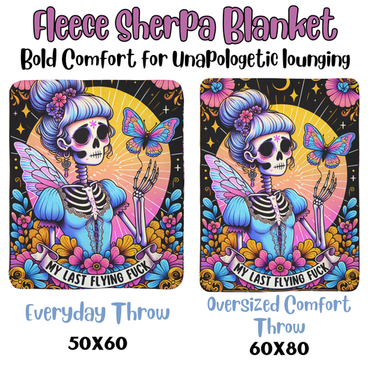 Bold Fleece Sherpa Blanket | Vibrant Printed Throw, Plush Cozy Throw