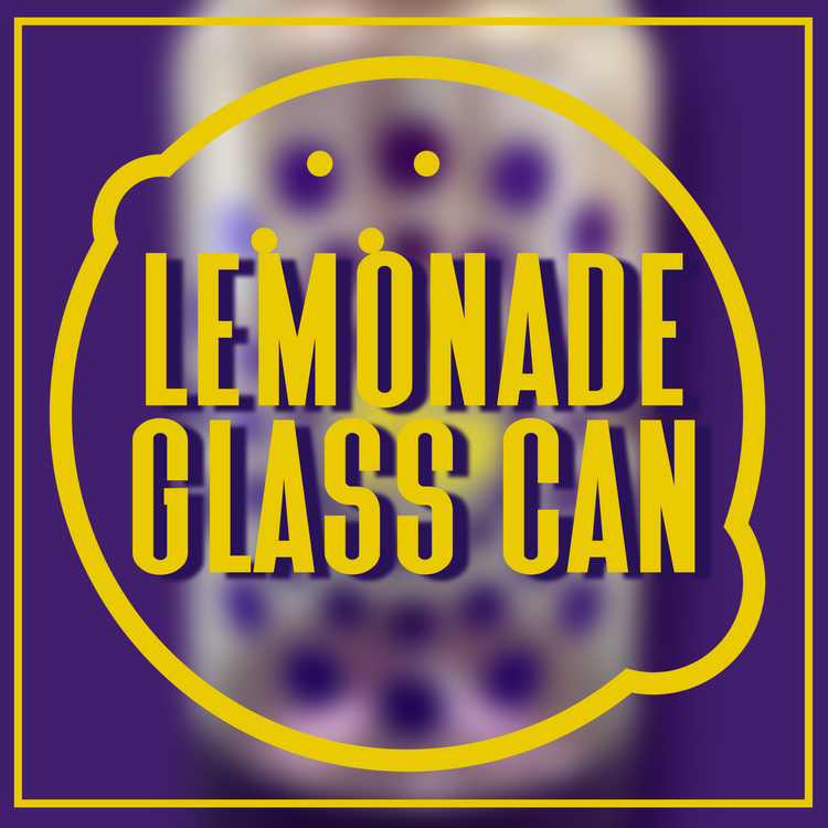 Lemonade Glass Can with Glitter Bottom 🍋