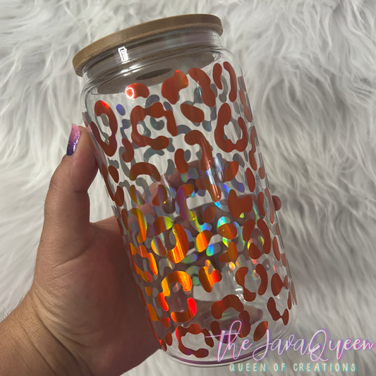 Orange Holographic Leopard | 18 ounce